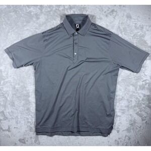 FootJoy Polo Shirt Mens 2XL Blue White Striped Athletic Fit Golf Performance